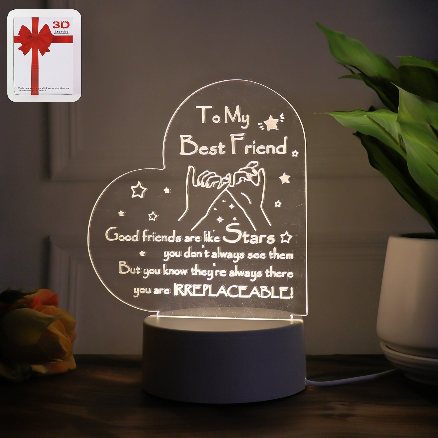 Heart Shape 3D LED Acrylic Night Lamp Heart Shape 3D LED Acrylic Night Lamp